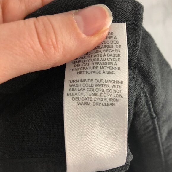 Dynamite Black Linen paper bag shorts metal ring waist tie XS - Picture 7 of 15